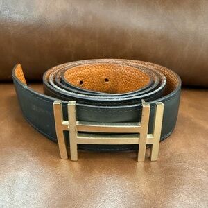 Hermes Reversible Belt with Gold Buckle